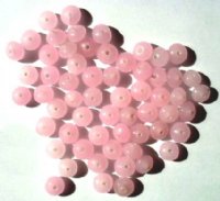 60 6x9mm Milky Rose Glass Spacer Beads